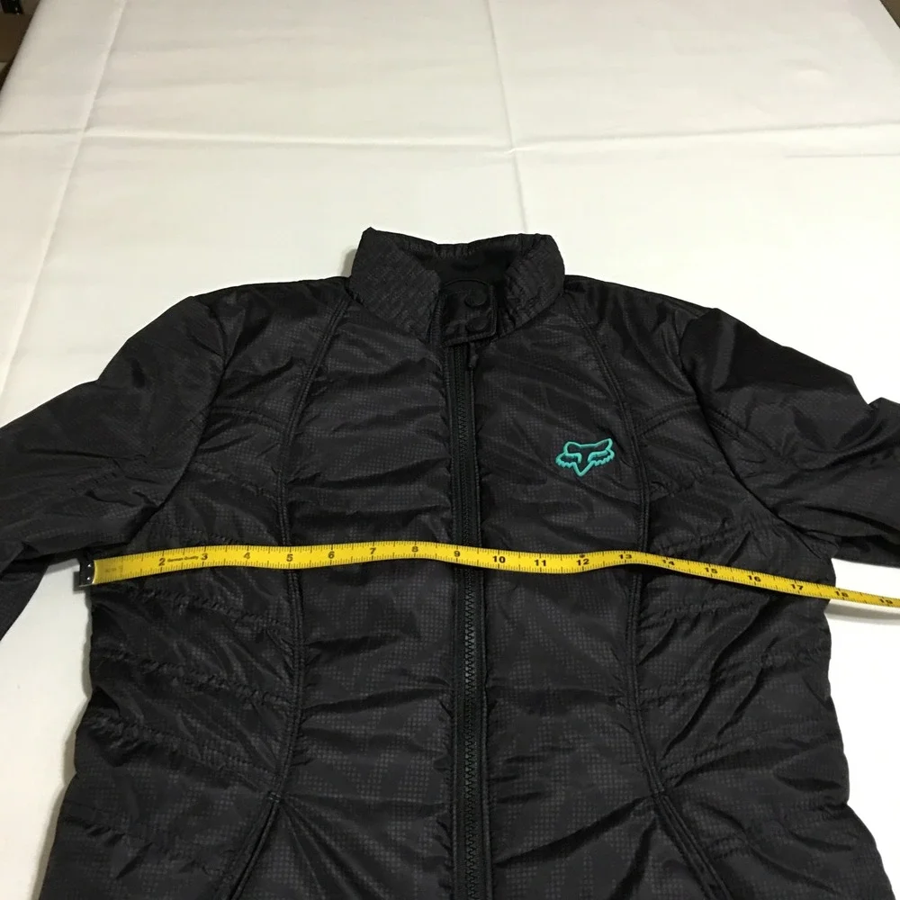 Fox Racing Puffer Jacket Womens Small Black Quilted Full Zip Lightweight